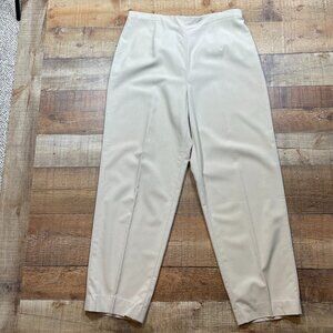 Talbots Tan Stretch Flat front Dress Pants with Side Zip size 14